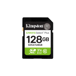 Kingston SDS3/128GB Tarjeta SDXC 128GB Canvas Select Plus Gen3 150 MB/s UHS-I U1 C10 V10 para Videocámaras Full HD