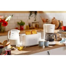 Philips HD7461/00 Cafetera de filtro Daily Blanca y Beige, 1.2L (15 tazas), 1000W, Sistema Antigoteo, Apagado automático