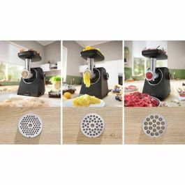 Bosch MFWS430B Picadora de Carne Serie 4, 3 Rejillas de Trituración, Marcha Atrás, Negra