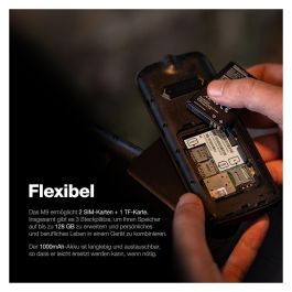 AGM M9 - Teléfono móvil rugged barra 4G LTE dual SIM, pantalla 2.4", resistencia IP68 IP69K MIL-STD-810H, 128 GB, batería 1000 mAh, negro