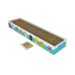 Nayeco Rascador Taby Cat para Gatos, Cartón Reciclado 48x12x5 cm con Catnip