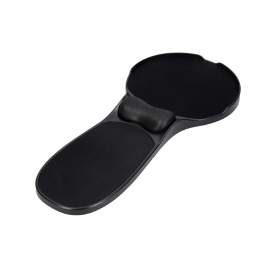 Q-connect Reposabrazos Ergonómico con Alfombrilla de Ratón y Apoyo de Muñeca Color Negro 220x140x480 mm