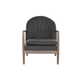 DKD Home Decor Butaca Moderna Tapizada Gris Oscuro, 69x89x68 cm, Estructura Abeto y Asiento Poliéster, Altura Asiento 45 cm