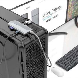 AISENS - USB-C DOCK 12 EN 1, USB-C A 2XHDMI, 1XRJ45, 3XUSB-A, 2XUSB-C, 1XUSB-C PD, 1XAUDIO, 1XSD, 1XMICRO SD, GRIS, 15CM