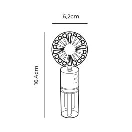 Ventilador nebulizador recargable, 4 velocidades. 6,2 x 16,4 cm. colores surtidos Ventilador nebulizador recargable, 4 velocidades. 6,2 x 16,4 cm. colores surtidos