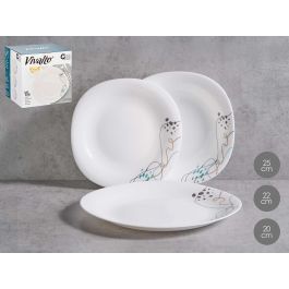Vivalto Vajilla 18 Piezas Cuadrada Abstracto Opal Blanco - 27x28x18 cm (2 Unidades) Precio: 54.49999962. SKU: B1HP87DXQA
