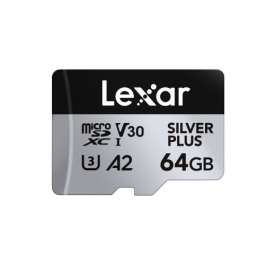 Lexar Professional SILVER PLUS 64 GB MicroSDXC UHS-I Clase 3, V30, U3, 205 MB/s, 100 MB/s, LMSSIPL064G-BNANG