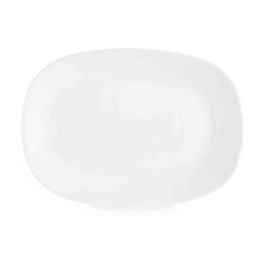 Vivalto Bandeja Ovalada de Cristal Opal Blanco 23,5 cm para Servir Comida (24 Unidades)