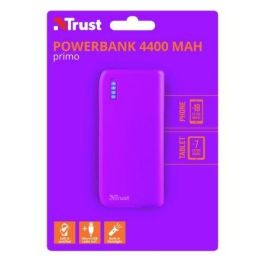 BATERÍA EXTERNA TRUST PRIMO POWERBANK 4400 NEÓN PURPLE - 4400MAH - 5W/1A - FUNCIÓN LINTERNA - CABLE MICROUSB - UNIVERSAL