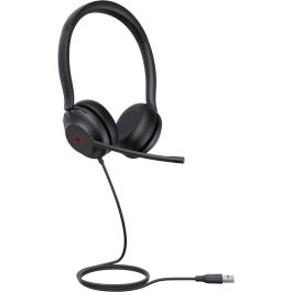 Yealink UH35 Dual Auriculares Binaurales Alámbricos USB para Oficina/Centro de Llamadas Teams con Micrófono Cancelación Ruido Negro