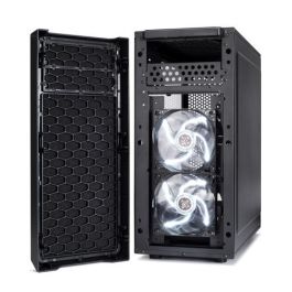 Fractal Design FD-CA-FOCUS-BK-W Caja PC Midi Tower Negra con Ventana Lateral y Ventiladores Frontales Iluminados en Blanco