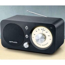 MUSE Radio Retro Vintage para Mesa con Bluetooth, Radio Vintage para Escritorio, Funciona con Corriente (AC/DC)