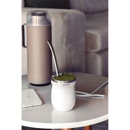 Tramontina Recipiente para mate de acero inoxidable blanco 240 ml