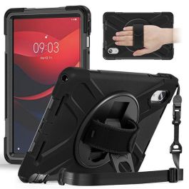 eSTUFF Funda AUSTIN Defender para Lenovo TAB M11 2024 / K11 2024 Negra, Antigolpes con Soporte Giratorio y Correa
