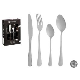 Kinvara Set 16 Pzs Cubiertos de Acero Inoxidable 410 SS Plata, 17.2x24x5 cm (6 Unidades)