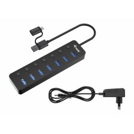 Equip Hub USB 3.2 Gen1 de 7 Puertos con Adaptador de Corriente 128965 - Aleación de Aluminio + ABS Equip Hub USB 3.2 Gen1 de 7 Puertos con Adaptador de Corriente 128965 - Aleación de Aluminio + ABS