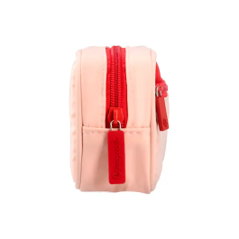 Liderpapel Estuche Portatodo Duo 2 Cremalleras con Bolsillo Frontal Rosa 20x90x50 mm