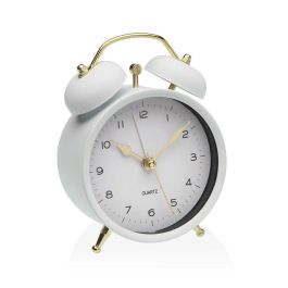 Reloj-Despertador Versa Blanco Metal 5,4 x 13,5 x 9,7 cm Reloj-Despertador Versa Blanco Metal 5,4 x 13,5 x 9,7 cm