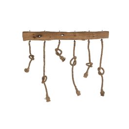 DKD Home Decor Lampara Techo Estilo Alpino Marron 15 x 86 x 118 cm Teca Reciclada y Cuerda Hecho a Mano