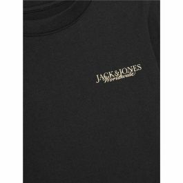 Camiseta de Manga Corta Infantil Jack & Jones Jorboston Photo w Neck Negro