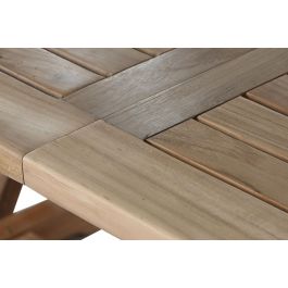 DKD Home Decor Mesa Comedor Terraza y Jardín Marrón Teca Extensible 100 x 180 cm (240cm) Set 9 piezas