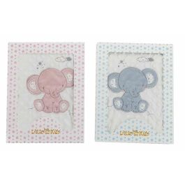 Creaciones Llopis Manta Bebé Infantil Doble Cara Elefante Bordado Rosa 100x75 cm para Niños +3 Años Creaciones Llopis Manta Bebé Infantil Doble Cara Elefante Bordado Rosa 100x75 cm para Niños +3 Años