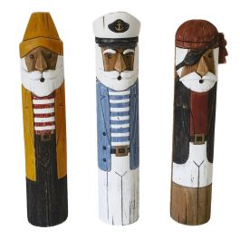 DKD Home Decor Marino dandou 26 Figura Decorativa Azul Naranja 10 x 42 x 10 cm (3 Unidades) Madera Reciclada Capitán Precio: 67.50000004. SKU: B16YBXAVSN