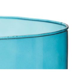 Giftdecor Jarrón de Cristal Cilindro 15 cm Diámetro x 40 cm Alto Turquesa