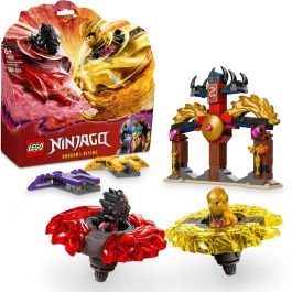 LEGO 71826 Ninjago Pack Combate Spinjitzu del Dragón con Minifiguras Arin y Ras y Spinners
