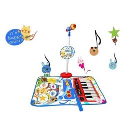 Alfombra bateria y piano con micro y sporte micro happy music