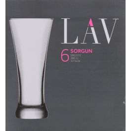 Set de 6 vasos para cerveza 380 cc marca Lav (4 Cajas) Set de 6 vasos para cerveza 380 cc marca Lav (4 Cajas)