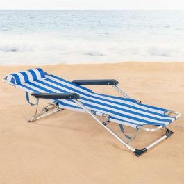 Tumbona de playa reclinable aluminio con cojín aktive 153x47x33/75cm Tumbona de playa reclinable aluminio con cojín aktive 153x47x33/75cm
