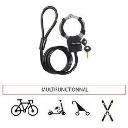 Master Lock Cable de Bloqueo con Llave - Antirrobo para Bicicletas y Patinetes - 1 metro