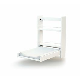 AT4 Cambiador de pared blanco, plegable con 2 estantes de almacenamiento para optimizar el espacio