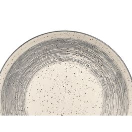 Vessia Plato Llano Patinado de Cerámica (Porcelana), Gris/Blanco, 26 cm de Diámetro, 2 cm de Alto (Set de 24)