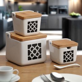 Salero Urbana Bilbao de cerámica 12.2x11.5x12.2 cm - Versa (4 Unidades) Salero Urbana Bilbao de cerámica 12.2x11.5x12.2 cm - Versa (4 Unidades)