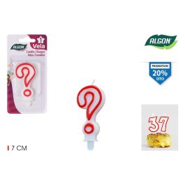 Vela Interrogante Blanca Borde Rojo - Algon (36 Unidades) Precio: 6.59000001. SKU: B1CEC6MBCT