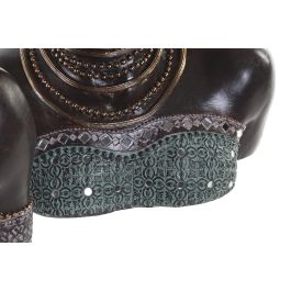 DKD Home Decor Figura Decorativa Africana Resina Dorado Plateado 24 x 36 x 18 cm (2 Unidades)