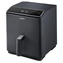 Cosori COS0810043377409 Freidora sin aceite, Edición Chef de doble fuego, 6.4 L, 12 programas, 5 brochetas, parrilla, 1700W, Negro
