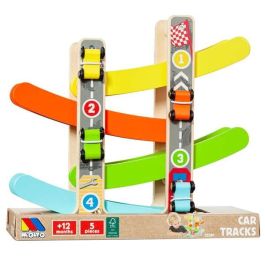 Pista rampa de coches de madera.incluye 4 coches Pista rampa de coches de madera.incluye 4 coches