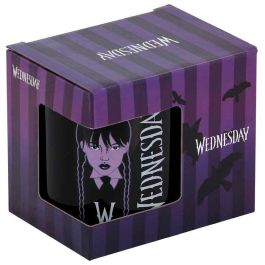 Wednesday Miércoles Taza Braid Negro - Cerámica para Bebidas Calientes con Caja Regalo