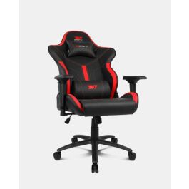 Drift DR350 Silla Gaming Ergonómica con Reposabrazos 4D, Pistón Clase 4 150kg, Respaldo Reclinable 90-135°, Cojines Lumbar/Cervical, Negro/Rojo