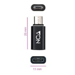 Nanocable 10.02.0014 Adaptador MicroUSB Macho a USB Tipo-C Hembra Carga y Datos Negro Nanocable 10.02.0014 Adaptador MicroUSB Macho a USB Tipo-C Hembra Carga y Datos Negro