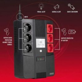 NGS Fortress Bunker SAI Offline 600VA-360W 6 Salidas Formato Bloque