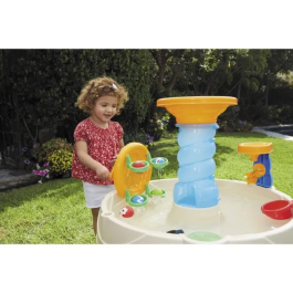 Little Tikes Spiral Wilet Mesa de Juego Blue Water para Niño y Niña desde 24 Meses PVC 73x73x77.5cm