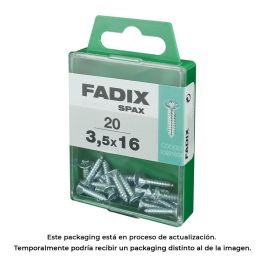 Fadix 10921836 Caja 20 Unidades Tornillo Rosca Chapa Cabeza Plana Cincado 3,5x16mm Precio: 2.50000036. SKU: S7913624