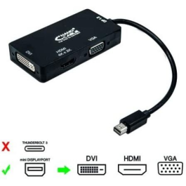 Nanocable 10.16.3302-BK Cable Conversor Mini DisplayPort Macho a VGA/HDMI/DVI Hembra 3 en 1, 15 cm, Negro, DP 1.2 Nanocable 10.16.3302-BK Cable Conversor Mini DisplayPort Macho a VGA/HDMI/DVI Hembra 3 en 1, 15 cm, Negro, DP 1.2