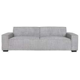 DKD Home Decor Sofá Cama Moderno de Pana y Poliéster Desmontable Gris Claro, Medidas 230 x 94 x 75 cm, Altura Asiento 41 cm