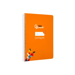Liderpapel Cuaderno Espiral A5 Pautaguía Tapa Blanda 40 Hojas 75gr Cuadro Pautado 4mm Color Naranja
