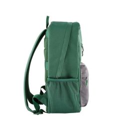 HP Mochila Campus Verde, Segura y Organizadora, con Cremallera Bloqueable, Repelente al Agua y Bolsillo Acolchado para Portátil